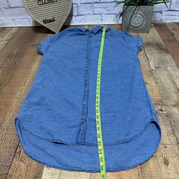 Madewell
Blue Solid Casual Shift Dress linen/cotton blend - Picture 9 of 14